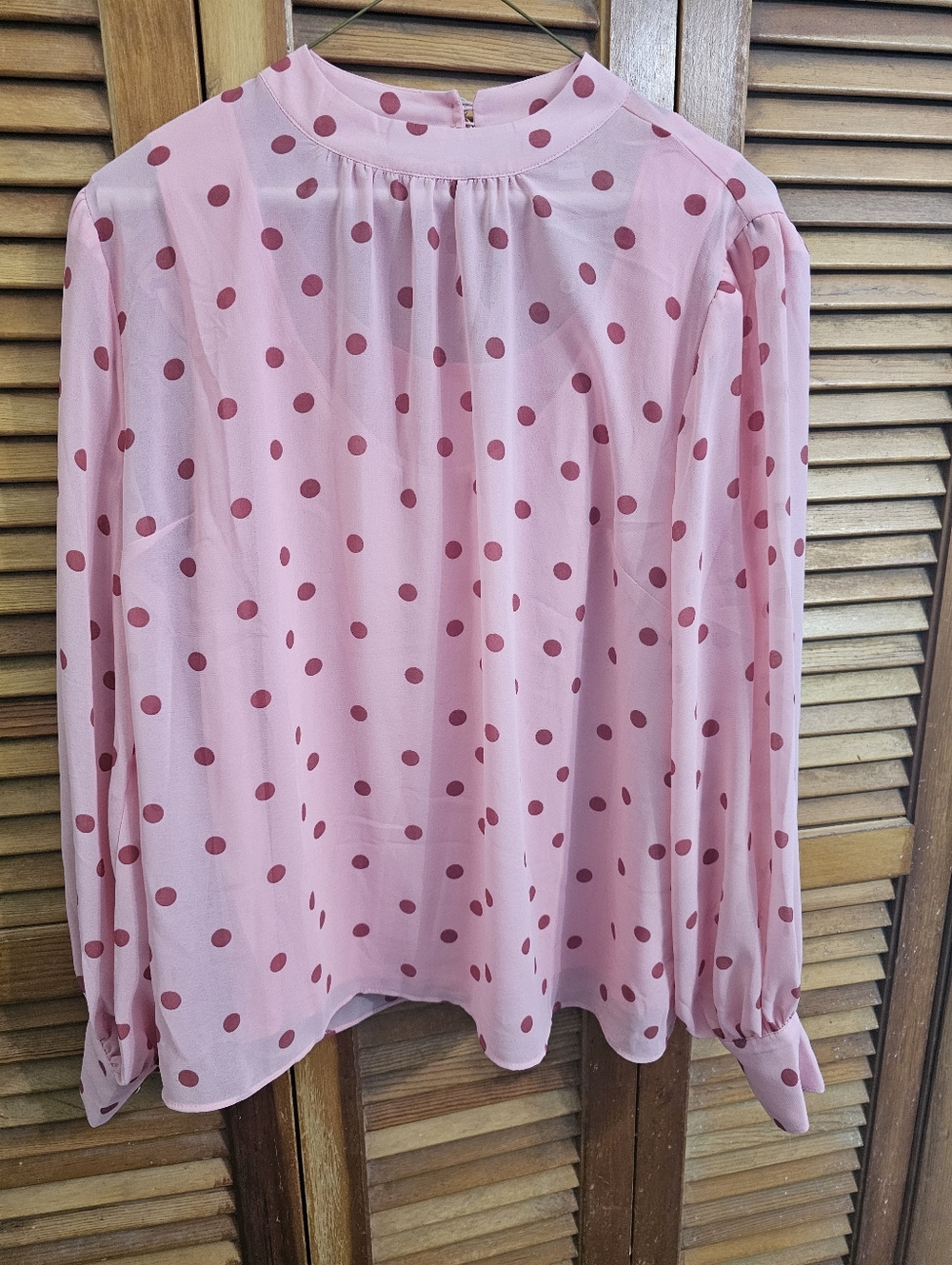 Fierce by Mally Pink Polka Dot Chiffon Blouse – Size Medium